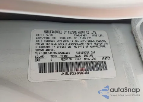 2018 Nissan Rogue Sport Sl from USA, damaged, VIN JN1BJ1CR7JW280491